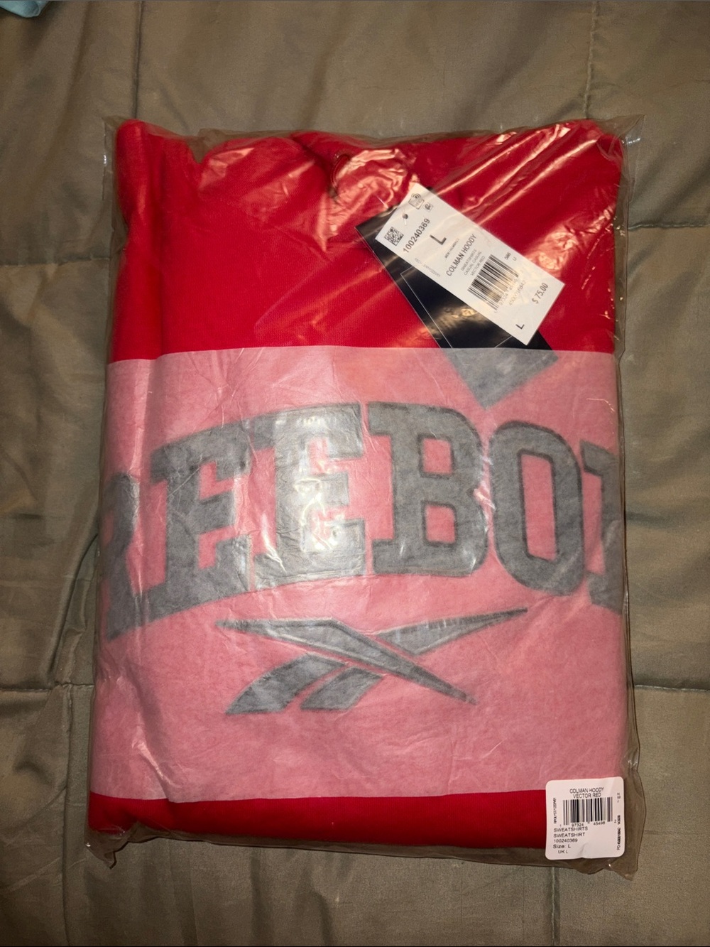 Reebok Men's Coleman Hoody “Vector Red” Size Large
